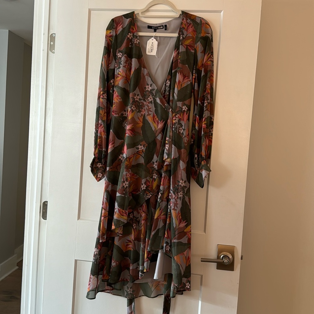 Badgley Mischka Multi Floral Wrap Dress - 4